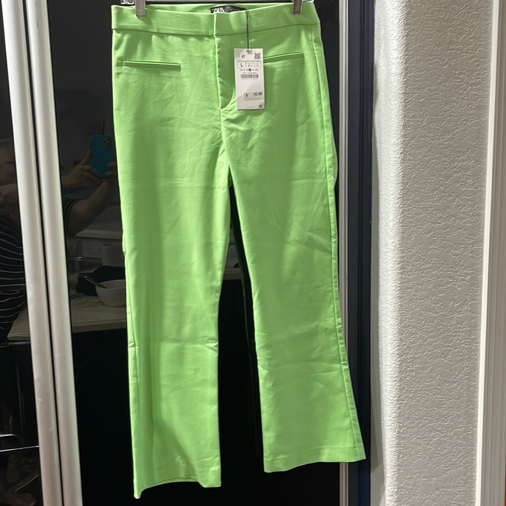 Zara sherbert green slacks. NWT